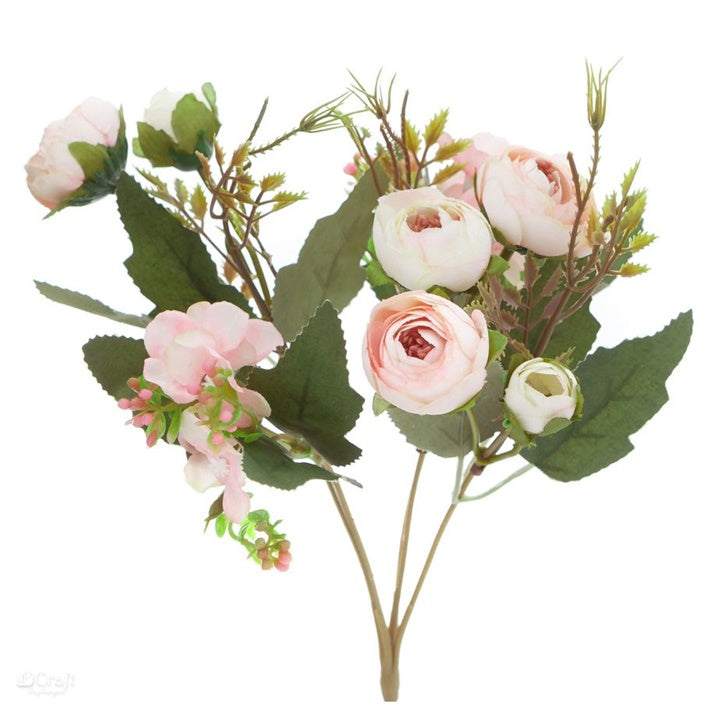 DP Craft boeket kunstkamelia’s poederroze, 29 cm