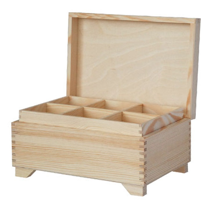 Large Wooden Box with Compartments