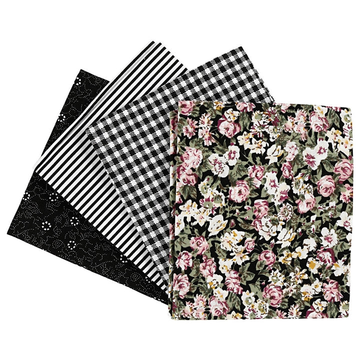Creativ Company patchworkstof zwart, 4 stuks 45 × 55 cm