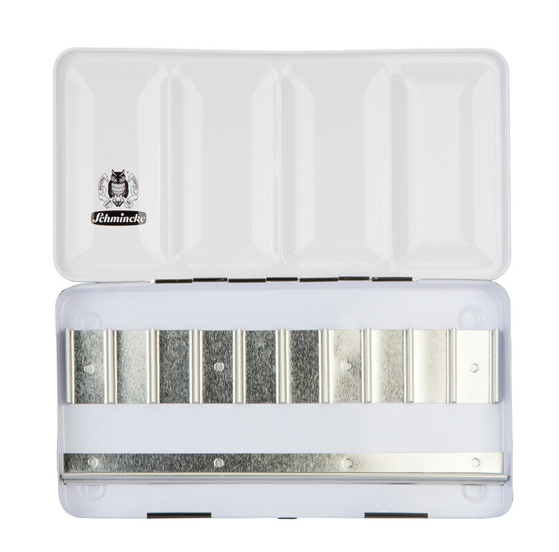Lege metalen doos Schmincke voor 10 tubes van 15 ml