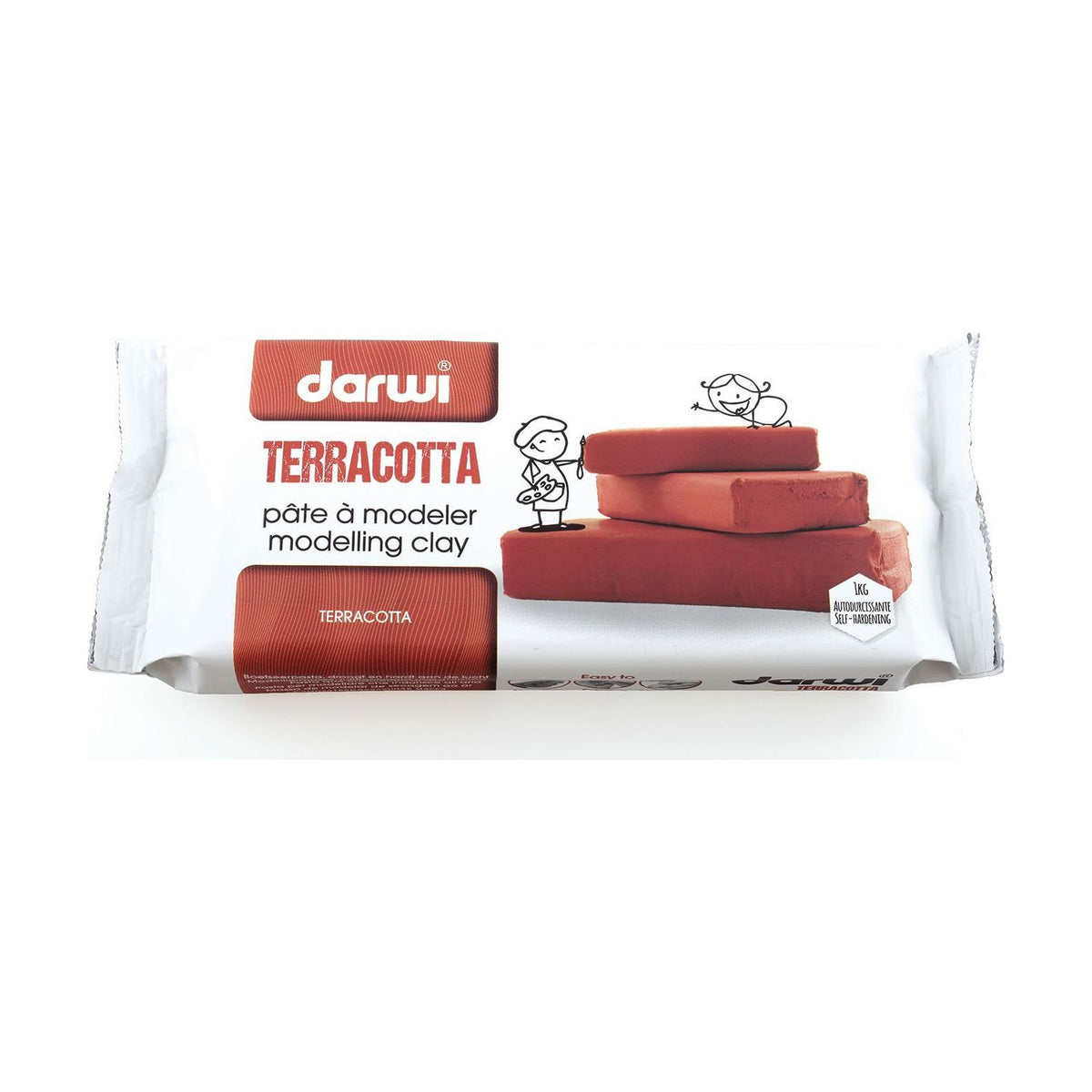 Luchtdrogende klei DARWI 1000 g, terracotta