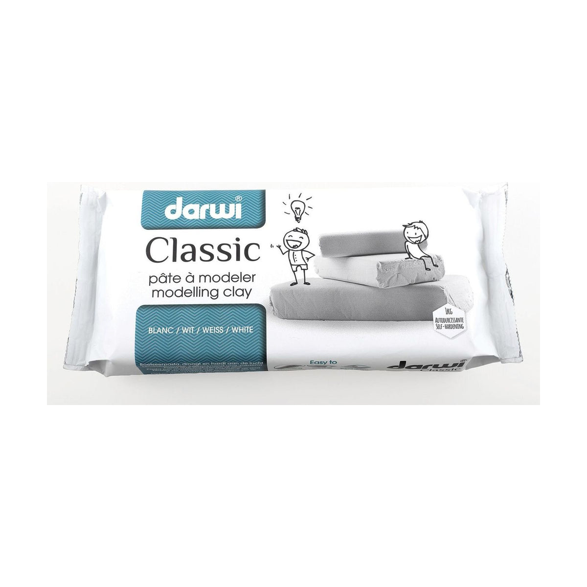 Luchtdrogende klei DARWI 1000 g, wit