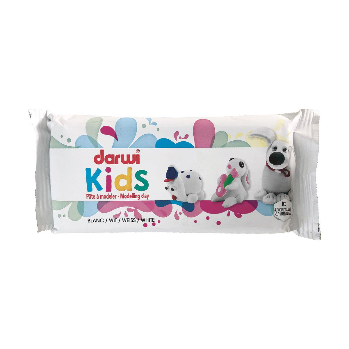 Luchtdrogende klei DARWI Kids 1000 g, wit