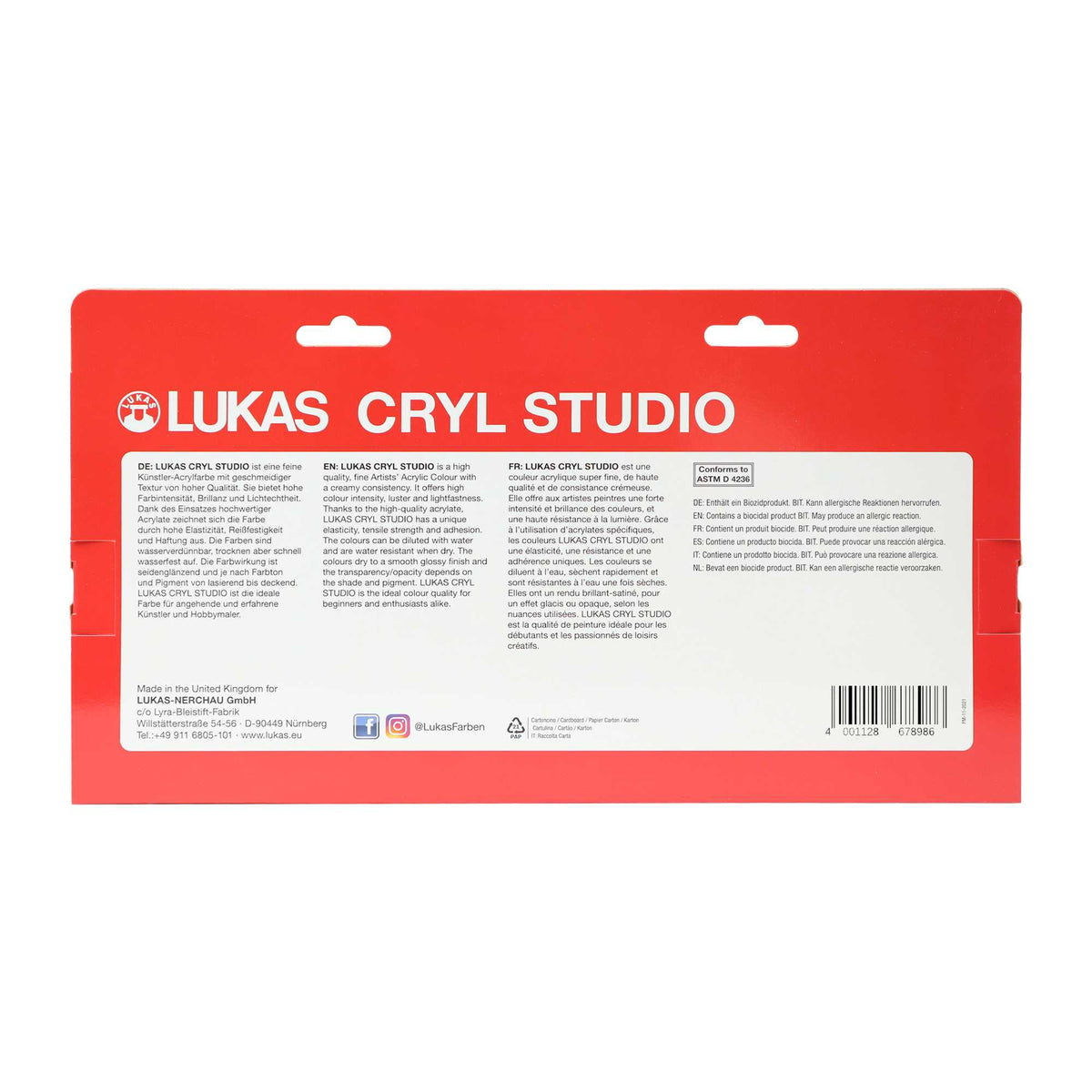 LUKAS Cryl Studio acrylverfset 9 × 100 ml