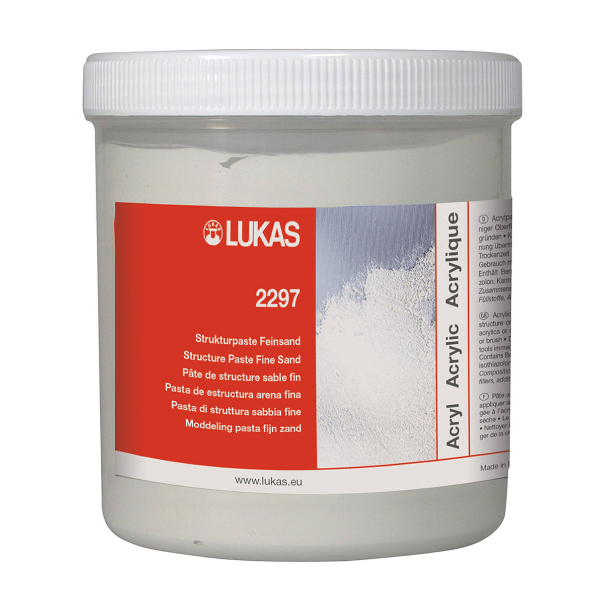 LUKAS structuurpasta fijn zand, wit 125 ml en 250 ml