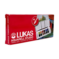 LUKAS Studio aquarelverfset, 12 halve napjes in kunststof doosje