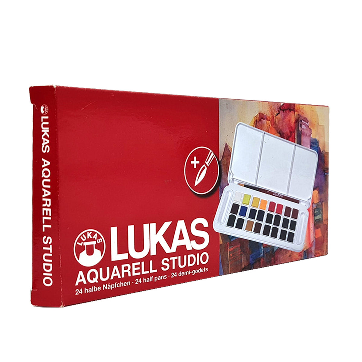 LUKAS Studio aquarelverfset, 24 halve napjes in doos