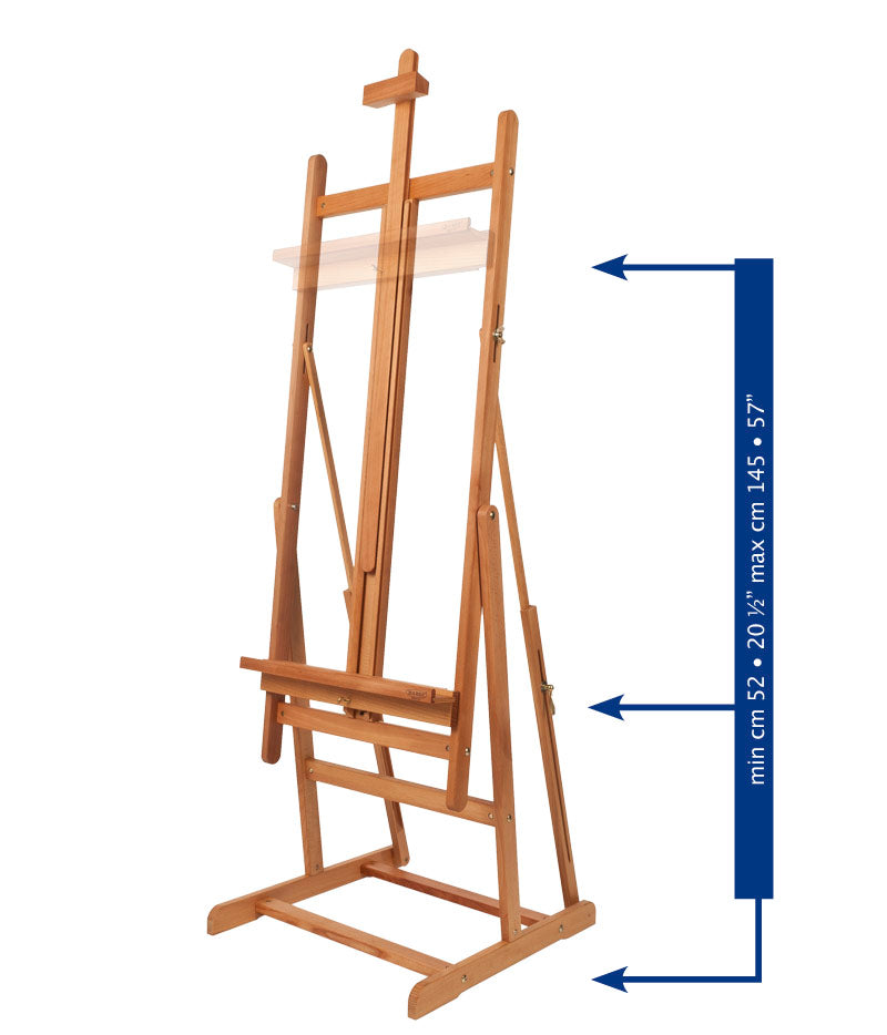 MABEF atelierezel ombouwbaar tot tafel, doeken tot 180 cm