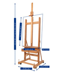 Mabef atelierezel type H met slinger, doek tot 215 cm