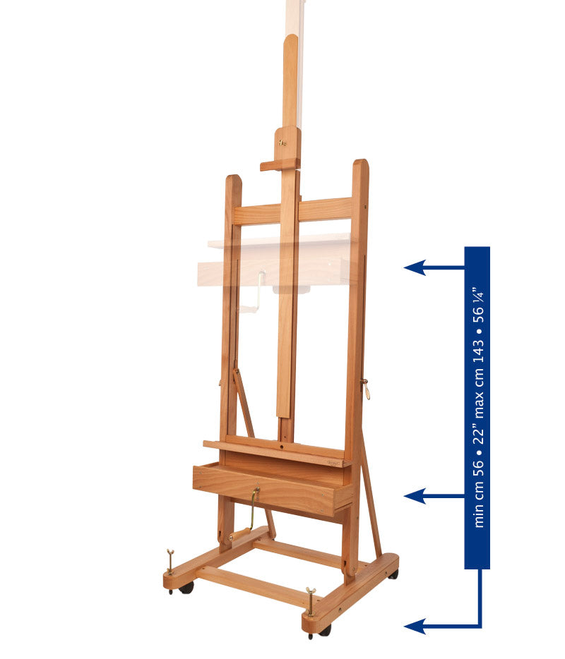 Mabef atelierezel type H met slinger, doek tot 215 cm