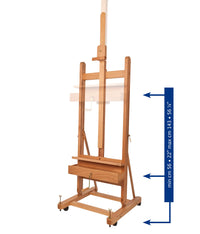 Mabef atelierezel type H met slinger, doek tot 215 cm