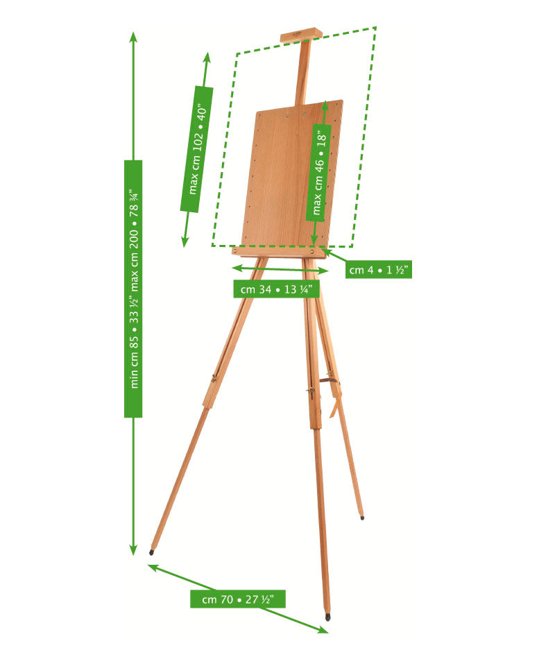 Mabef veldezel van geolied beukenhout, doek tot 102 cm