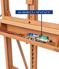 Mabef Workshop atelierezel van beukenhout, doek tot 215 cm