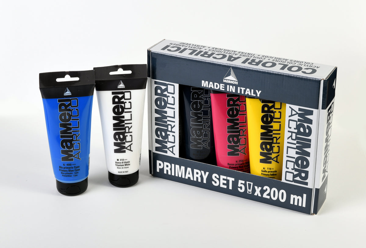 Maimeri Acrilico acrylverfset Primary 200 ml – afbeelding 2