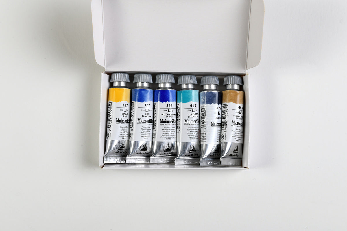 Maimeri Blu aquarelverfset 6 × 12 ml of 12 halve napjes – afbeelding 2
