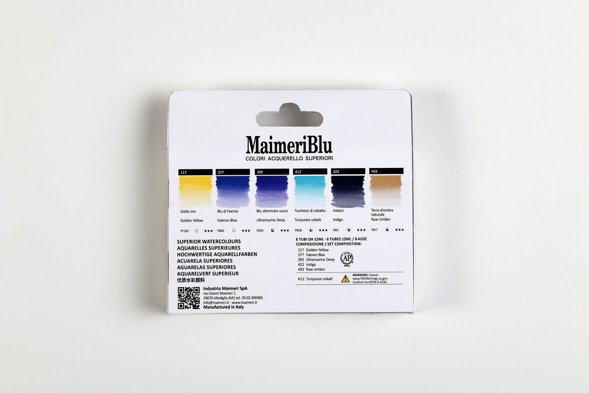 Maimeri Blu aquarelverfset 6 × 12 ml of 12 halve napjes – afbeelding 3