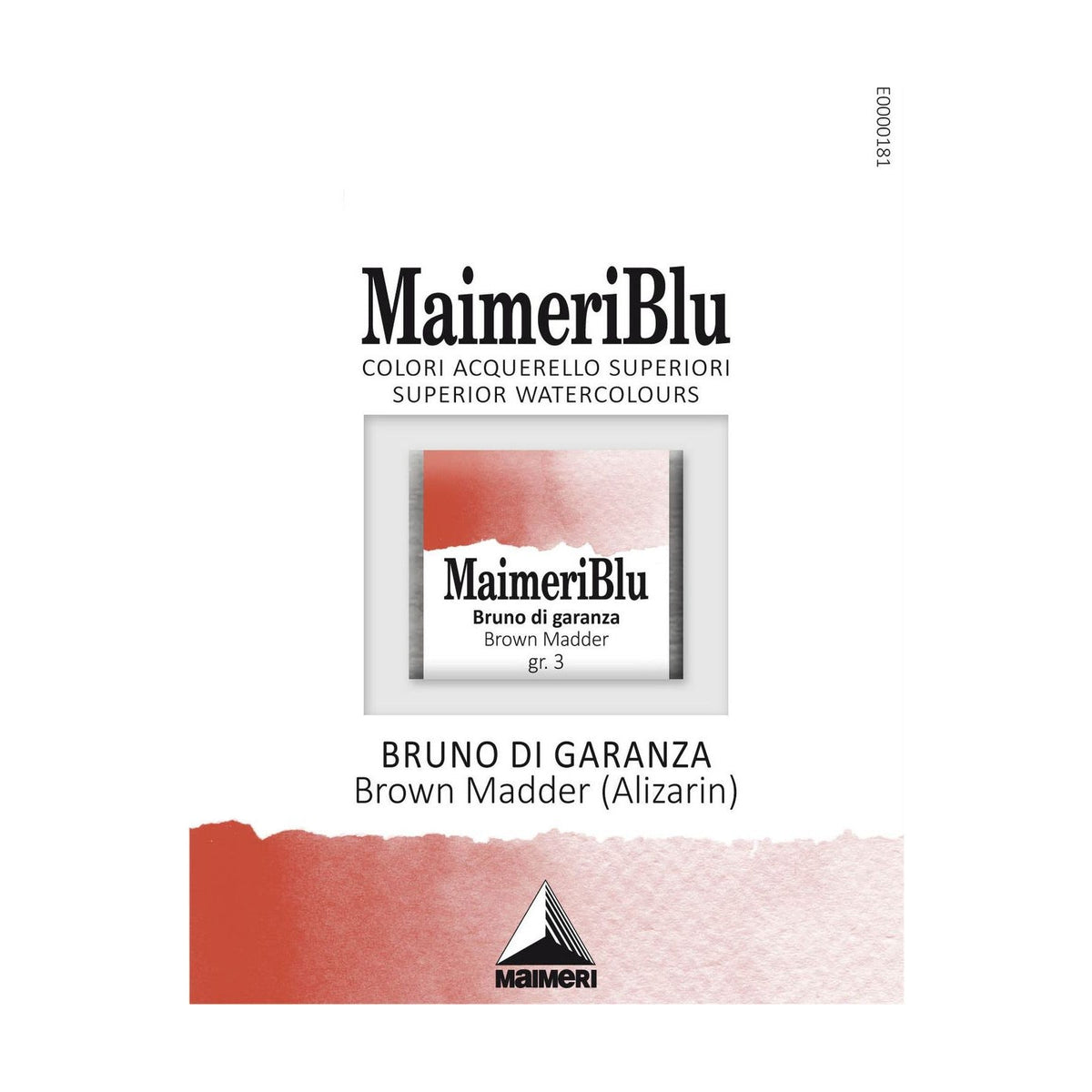 Maimeri Blu aquarelverf, half napje 1,5 ml – Alizarinekarmozijn bruin