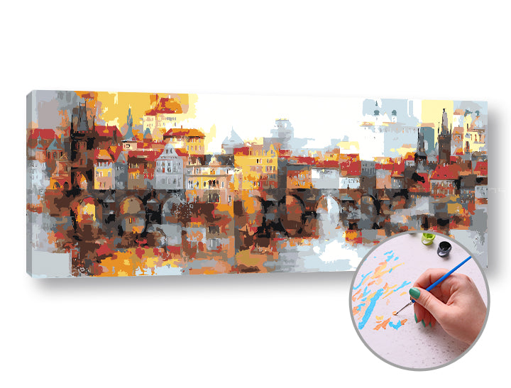 Schilderen op nummer Ten oosten van de zon in de stad, 100 × 40 cm – afbeelding 3