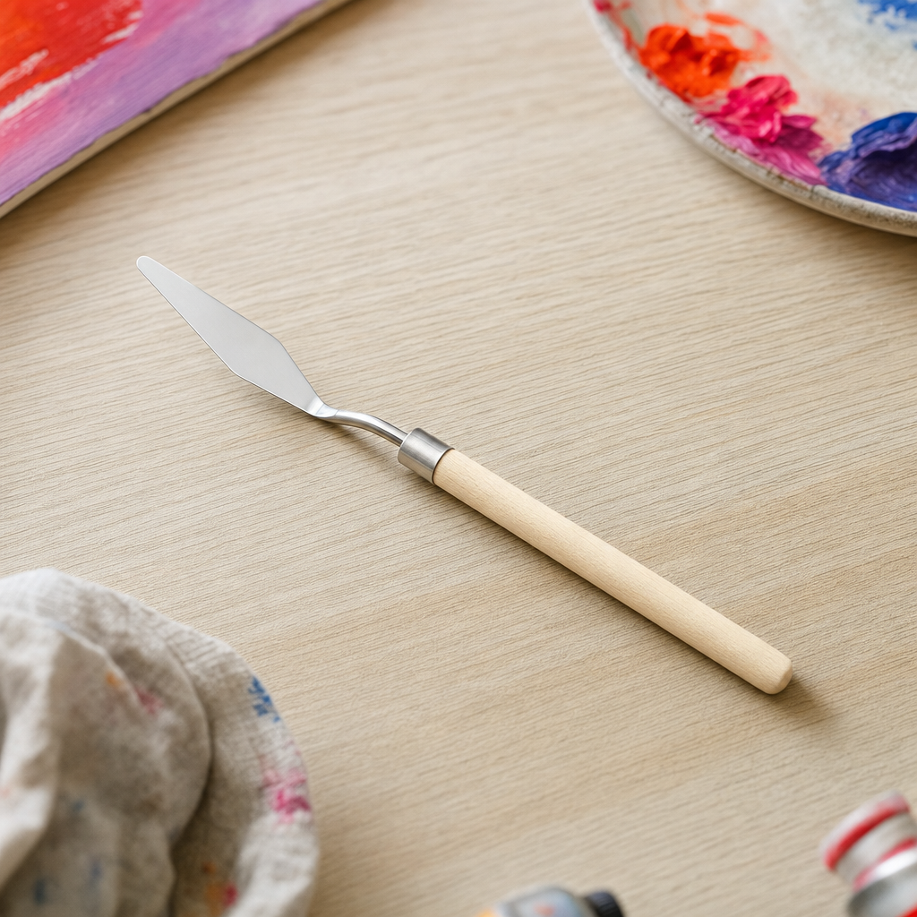 Paletmes van roestvrij staal met houten handvat – afbeelding 3