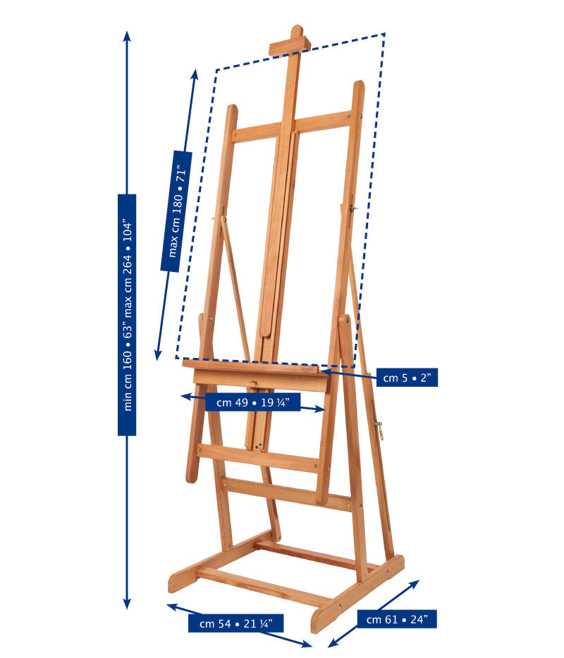 MABEF atelierezel ombouwbaar tot tafel, doeken tot 180 cm – afbeelding 2