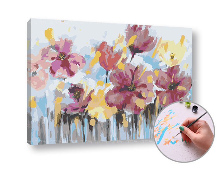 Schilderen op nummer Abstract Flowers, 40 × 60 cm – afbeelding 2