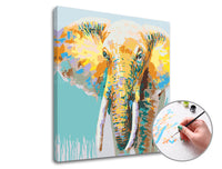 Schilderen op nummer Afrikaanse olifant – 50 × 50 cm