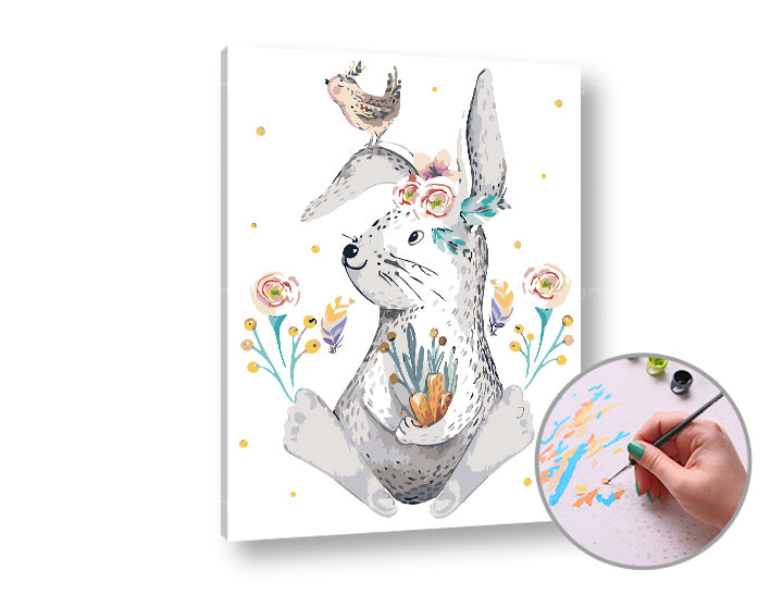 Schilderen op nummer Big Bunny – 40 × 50 cm – afbeelding 3