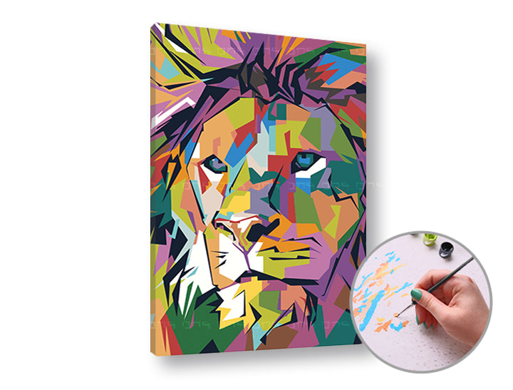 Schilderen op nummer Colour Lion – 40 × 60 cm – afbeelding 2