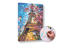 Schilderen op nummer Eiffeltoren – 60 × 40 cm – afbeelding 2