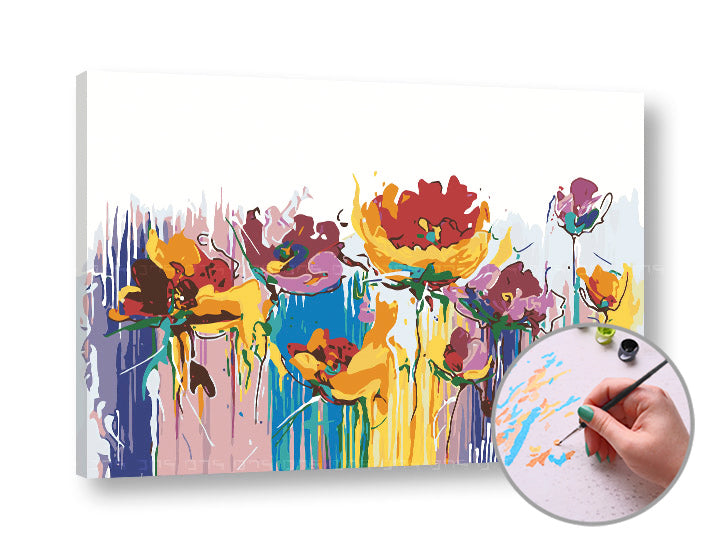 Schilderen op nummer ARTMiE Kleurrijke bloemen 60 × 40 cm – afbeelding 2