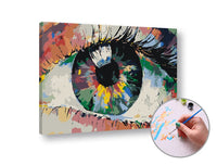 Schilderen op nummer Kleurrijk oog – 60 × 40 cm
