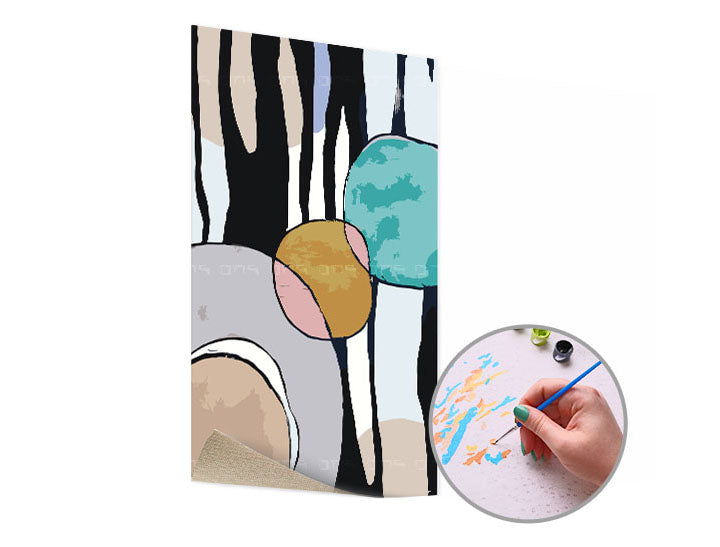 Schilderen op nummer Kleurrijk abstract – 40 × 60 cm – afbeelding 3