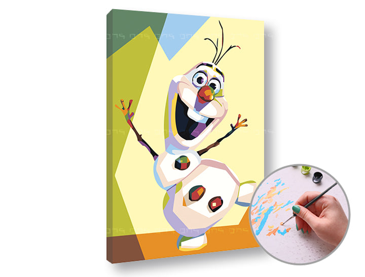 Schilderen op nummer Frozen Olaf – niveau laag, 40 × 60 cm – afbeelding 3
