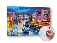 Schilderen op nummer Gondels op het water – niveau hoog, 60 × 40 cm