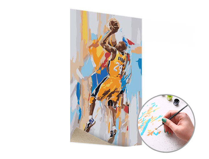 Schilderen op nummer Kobe Bryant 24 – niveau laag, 40 × 60 cm – afbeelding 3