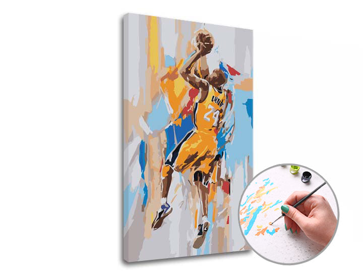 Schilderen op nummer Kobe Bryant 24 – niveau laag, 40 × 60 cm – afbeelding 2