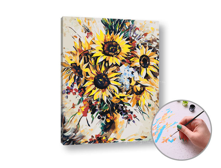 Schilderen op nummer Bloemen – niveau hoog, 50 × 40 cm – afbeelding 2