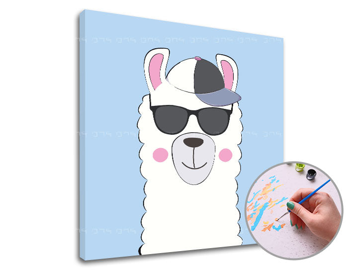 ARTMiE schilderen op nummer Lama met bril – 50 × 50 cm – afbeelding 3