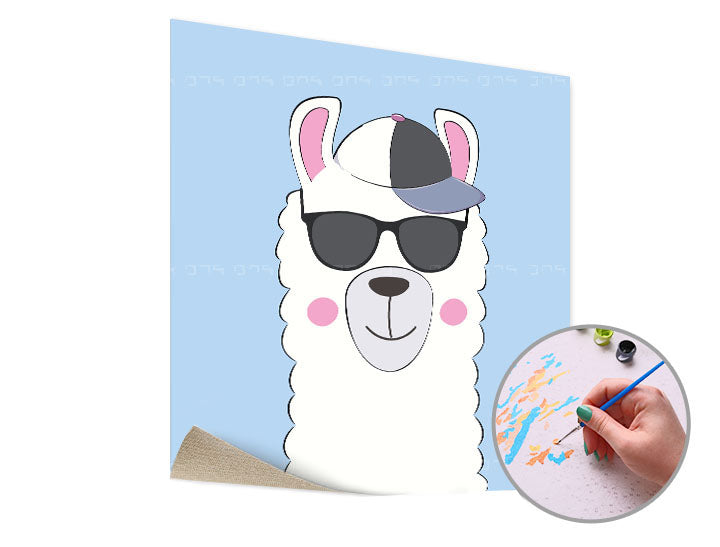ARTMiE schilderen op nummer Lama met bril – 50 × 50 cm – afbeelding 2