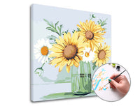 ARTMiE schilderen op nummer Margrieten en zonnebloemen – 50 × 50 cm