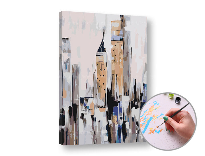 ARTMiE schilderen op nummer Abstracte stad – 60 × 40 cm – afbeelding 2