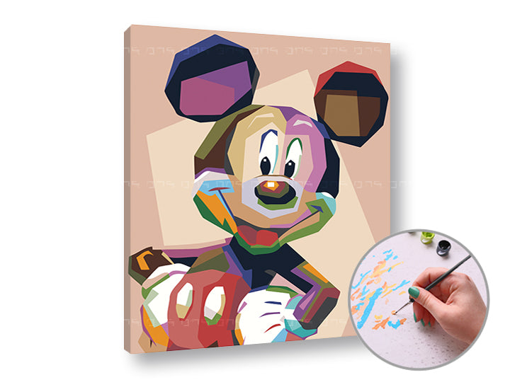 ARTMiE schilderen op nummer Mickey Mouse – 60 × 50 cm