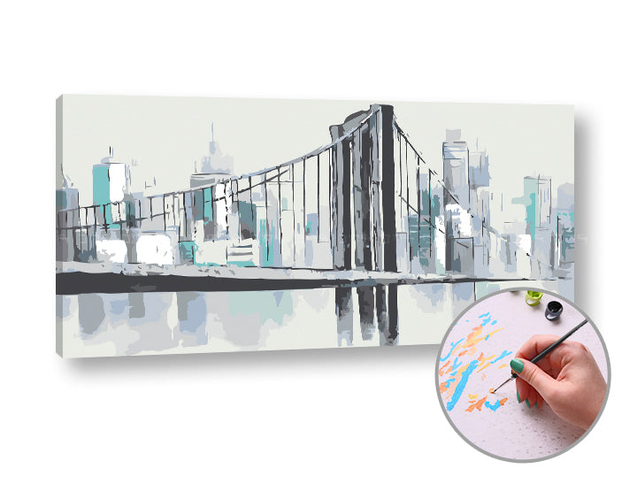 ARTMiE schilderen op nummer Brug over de rivier – 80 × 40 cm – afbeelding 2