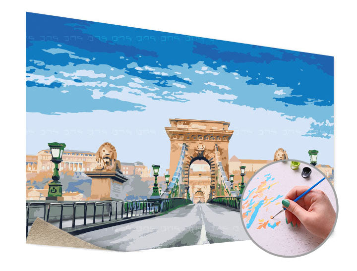 Schilderen op nummer ARTMiE Brug in Boedapest 60 × 40 cm