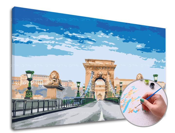 Schilderen op nummer ARTMiE Brug in Boedapest 60 × 40 cm – afbeelding 3