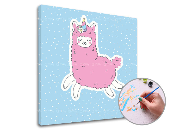 Schilderen op nummer Pink Lama Single Cut – ARTMiE – afbeelding 3