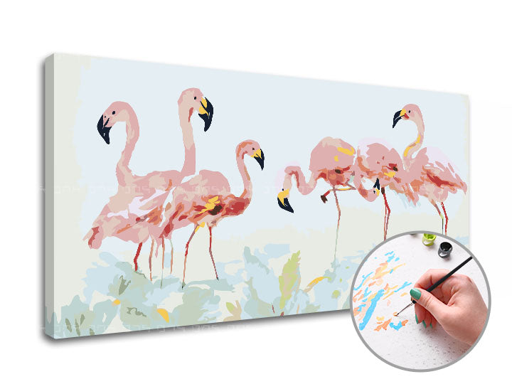 Schilderen op nummer Flamingo’s – ARTMiE – afbeelding 2