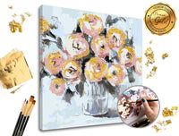 Schilderen op nummer Premium Gold – Bloemenpracht, 50 × 50 cm – afbeelding 2