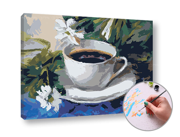 Schilderen op nummer Ochtendkoffie – 70 × 50 cm – afbeelding 3