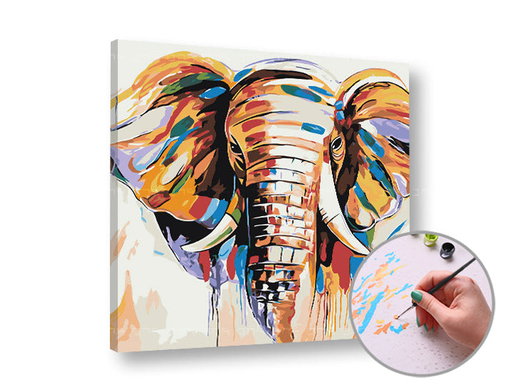Schilderen op nummer ARTMiE Olifant 50 × 50 cm – afbeelding 2